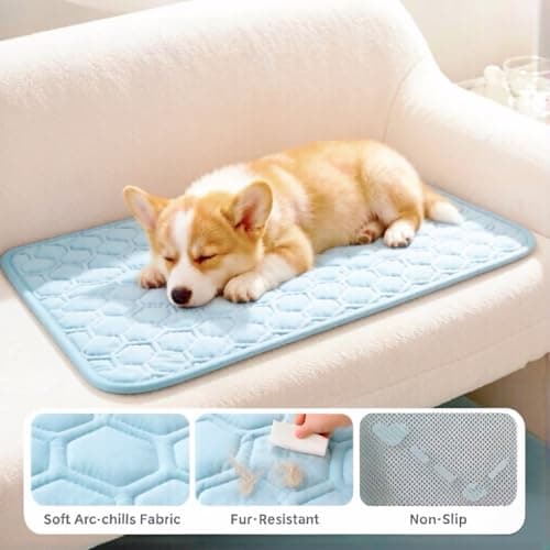 Cooling Mat for Dogs, Q-Max>0.5 Washable Dog Cooling Mat, Portable Kennel Cooling Pet Pad for Summer, Non-Slip & Non-Toxic Arc-Chills Dog Bed Mat & Crate Pad for Extra Large Dog - Thumbnail 6