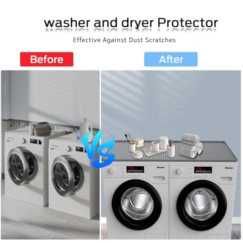 54" x 27.5" Washer and Dryer Covers for the Top，Waterproof and non-slip Washing Machine Cover，Applies to Kitchen、laundry room organization，Washer Dryer Countertop. (Gray) - Thumbnail 5