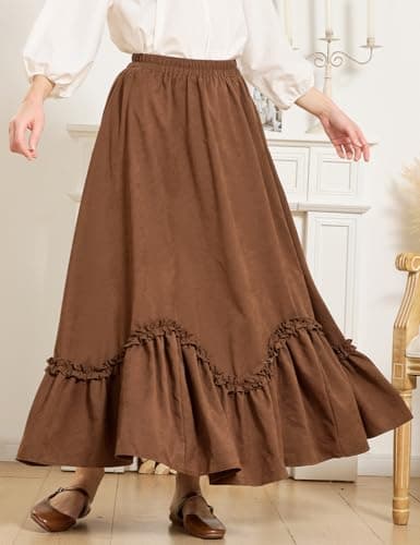 BEAUTELICATE Victorian Medieval Skirt Renaissance Costume Women Skirt with Pockets - Thumbnail 2