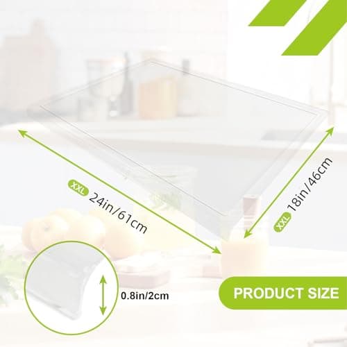 Acrylic Cutting Board with Juice Groove, Clear Cutting Board with Counter Lip, Cutting Boards for Countertop Protector, Non-Slip Dough Mat, Kitchen Decor Gadgets House Warming Gifts(24"x18") - Thumbnail 3