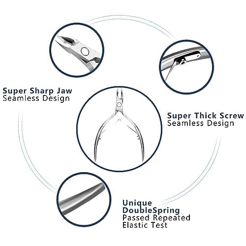 Cuticle Trimmer Cuticle Nippers, Durable Cuticle Cutter, Salon Toe Nail Cuticle Clippers, Stainless Steel Cuticle Remover Cuticle Scissor, Pedicure Manicure Tools for Fingernails and Toenails - Thumbnail 2