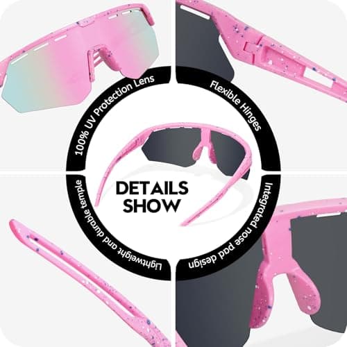 RSQQAV Youth Sports Sunglasses for Boys Girls Age 3-10, Lightweight Frame Kids Baseball Softball Cycling Sunglasses - Thumbnail 3