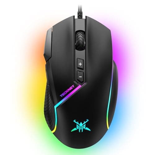 TECKNET Wired Gaming Mouse, 12,800 DPI with Optical Sensor, 8 Programmable Buttons, 13 RGB Backlit Modes, Ergonomic Design, Custom Software Gaming Mice for Laptop,PC - Image 1