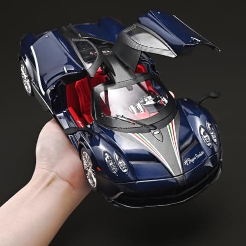 RZAPE Car Toys for Boys 1 18 Scale Diecast Cars Compatible for Pagani Huayra Dinastia Model Car Kits Collection,Metal Pull Back Cars with Light and Sound,Toy Cars for Boys Age 4-7（Blue） - Thumbnail 5