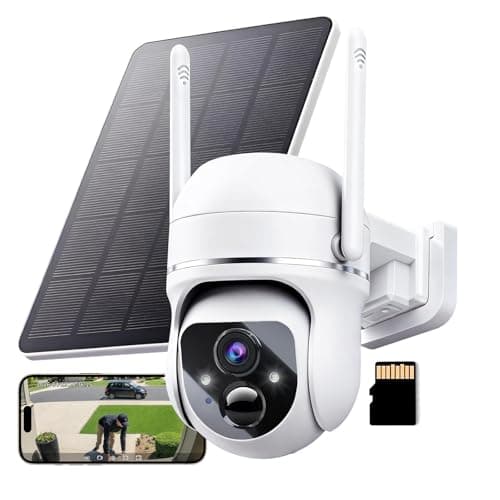 Goalake 5MP Solar Security Camera – Wireless Outdoor PTZ with 360°View, AI Motion Detection, 2-Way Talk, Spotlight & Siren, IP65 Weatherproof, Cloud/Up to 512GB SD Storage (Pre-Inserted a SD Card) - Image 1