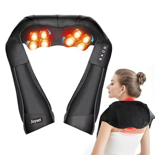 Joyset Shiatsu Neck and Back Massager with Heat,Electric Shoulder Massager for Pain Relief Deep Tissue,3D Kneading Massage with Cloth Cover Easy to Clean Best Gift for Men Women Parents - Image 1