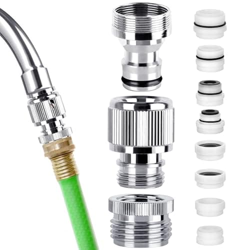 Faucet Quick Adapter Connector with Aerator,Sink Faucet to Shower Hose/Garden Hose/Washing machine hose with Multi-Interface Converter - Image 1
