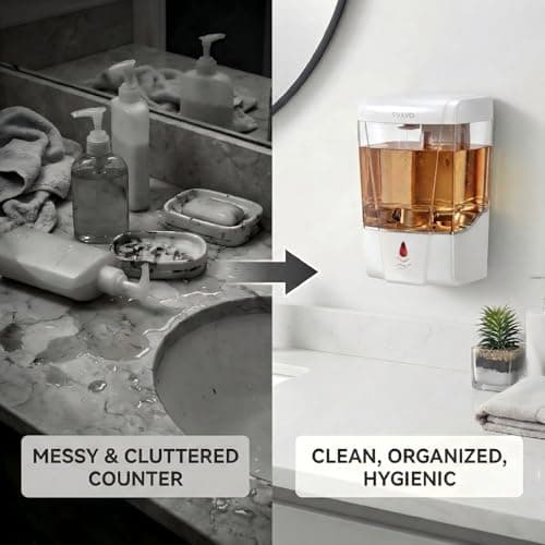 SVAVO Automatic Soap Dispenser Type-C Rechargeable - Commercial Wall Mount Hand Soap Dispenser for Restaurant, Kitchen & Bathroom, Electric Soap Pump for Office, 21 fl.oz for Liquid Soap, White - Thumbnail 5