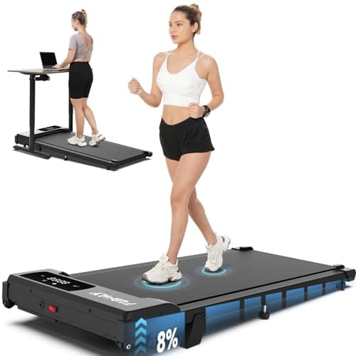 ANCHEER Walking Pad with Incline, 3.0HP Under Desk Treadmill for Home Office, 300 lbs Capacity Portable Mini Treadmill with Remote Control, Quiet Running Jogging Machine for Small Spaces