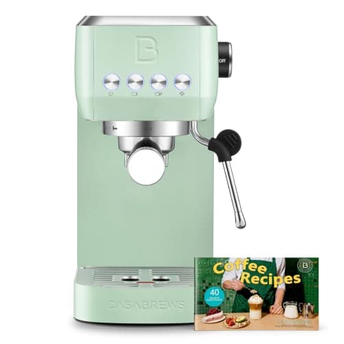 CASABREWS 3700 Essential 20 Bar Espresso Machine, Compact Coffee Maker with Steam Frother, Cappuccino & Latte Maker for Home, 43.9oz Water Tank, Pastel Green - Image 1