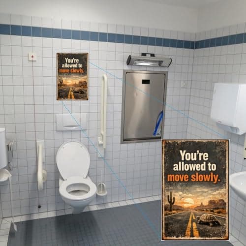 Youre Allowed To Move Slowly Tin Sign Inspirational Quote Metal Wall Decor Desert Road Tortoise Sunset Scene Rustic Motivation Plaque Vintage Travel Art For Home Office Cabin 8x12 Inch - Thumbnail 2