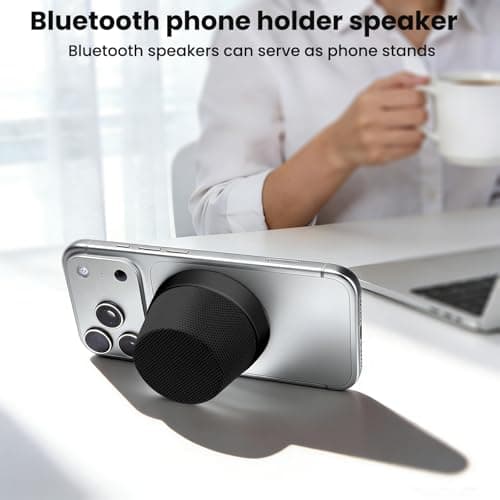 GOKINDOR Birthday Gifts for Men Who Have Everything Bluetooth Speakers Phone Stand, Portable Gadgets for Men Gifts Dad Gift Prensent (Black) - Thumbnail 5
