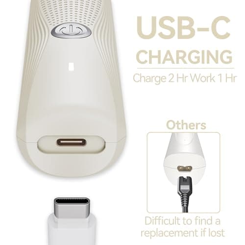 Unibono Pubic Hair Trimmer Women - Waterproof Bikini Trimmer, Rechargeable 3-in-1 Electric Razor, Personal Trimmer Groomer for Body Hair, Cordless Lady Shaver for Legs, Underarms, Face (Cream,LY) - Thumbnail 4