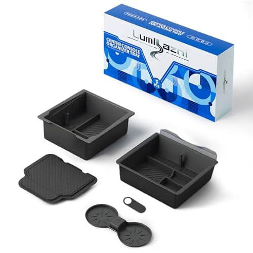 Lumlazni Center Console Organizer Fit For Tesla Model Y Juniper（2025-2026）& Model 3 Highland （2024-2026） Double Layer Silicone Slide Smoothly New Model Y/3 Accessories, 6 Pcs