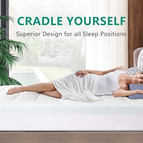 NEXHOME PRO 3 Inch Dual Layer Memory Foam Mattress Topper King Size, Ultra Soft Breathable Bamboo Cover & Protective Grey Inner Cover, Cooling Gel Bed Topper with 2 Pillowcases, 78"x80" - Thumbnail 6