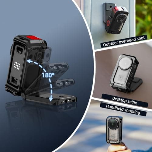 Flymile Magnetic Mount Stand for DJI Nano, Metal Cage Case Aluminum Frame Clamp Desk Base with Silicone Lens Cap, Quick Release Adapter with Cold Shoe & 1/4" Threads for DJI Osmo Nano Accessories - Thumbnail 6