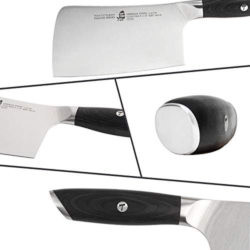 TUO Cleaver Knife, 6.5 inch Butcher Knife for Chopping Meat & Vegetable, High Carbon Steel Chinese Cleaver with Ergonomic Handle - FALCON SERIES - Thumbnail 4