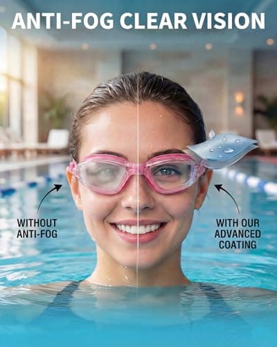 Aegend 2 Pack Professional Swimming Goggles for Adults, No Leak Mirrored Swim Goggles with Bungee Strap, Anti-Fog UV Protection Triathlon Goggles for Men Women Open Water & Pool - Thumbnail 5