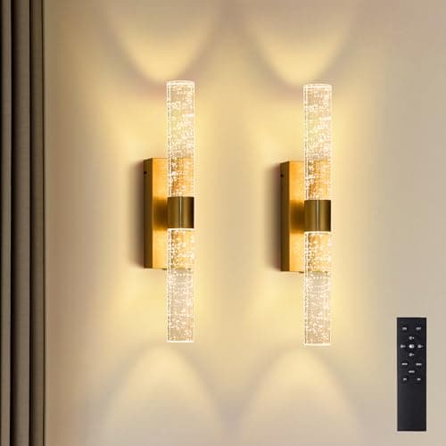 Linboro Battery Operated Wall Sconces Set of 2, Rechargeable Wall Lights | 16000mAh Long-Lasting Battery,Dimmable Cordless Sconce,No Wiring Needed for Bedroom,Living Room,Black 16.9-Inch - Image 1