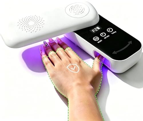 UV Nail Lamp for Desk, 45W Rechargeable UV Light for Gel Nails with 240° Rotatable Panel, 4 Colors & 4 Timers, UV Protection Cordless LED Nail Lamp for Home Salon, Cures Base Coat, Color Gel, Gem Glue