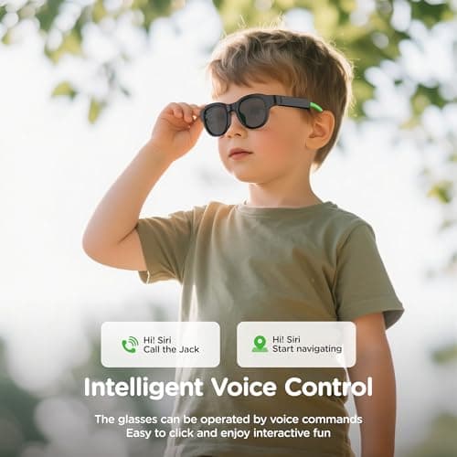 INLOOKSEEK Kids Smart Sunglasses, Open-Ear Stereo Sound, Light up Glasses, Magnetic Charging, for Kids 6-12 Years, Gifts for Boys and Girls (Black) - Thumbnail 2