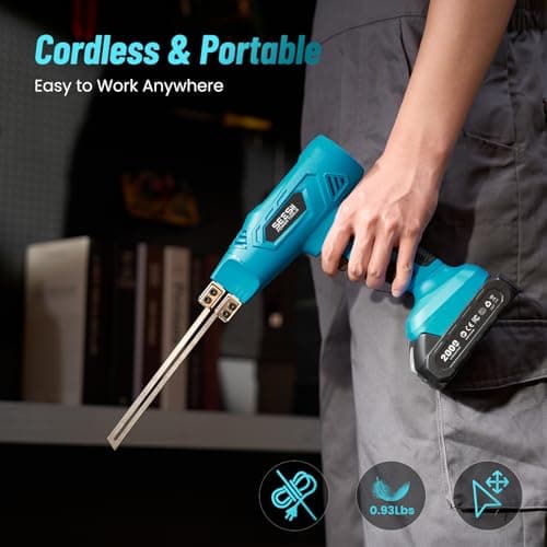 SEESII Cordless Foam Cutter with Batteries 2x2000mAh, Electric Hot Knife Kit (Max 842°F), 4 Blades for Rope, Fabric, EVA, EPP, EPS, XPS, EPE Board, Foam Cutting Tool Air-Cooled Styrofoam Cutting Tool - Thumbnail 3