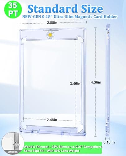 60ct Ultra Thin Magnetic Card Holders 35pt One Touch Baseball Card Holder - Thumbnail 2