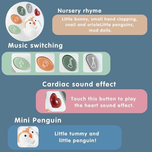 XULIONTS Crawling Penguin Baby Toy with Music & Lights, Interactive Tummy Time Toy for Infants 6-18 Months, Early Development Learning Toy, Educational Gift for Toddlers Boys Girls - Thumbnail 3