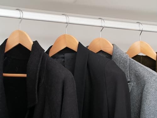 StorageWorks Wooden Hangers 10 Pack, Extra Wide Shoulder Wood Coat Hanger for Coats, Shirts, Jackets, Pants, Suits, Natural Wood Color - Thumbnail 3