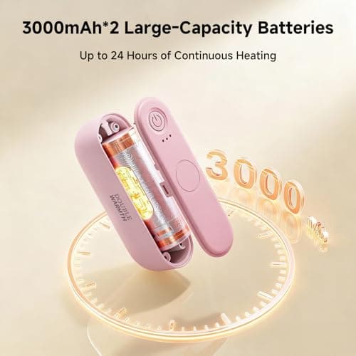 Hand Warmers Rechargeable 2 Pack, AI Electric Handwarmers, Portable Pocket Heater, Gifts for Christmas, Outdoor, Hunting, Golf, Camping Accessories (Pink) - Thumbnail 3