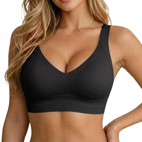 Ga0amm Women's Undergarment Bras Featuring a Wire-Free and Seamless Design, offering Substantial Support(2 Pack) (US, Cup Band, XX-Large, B, DD, Black) - Thumbnail 2