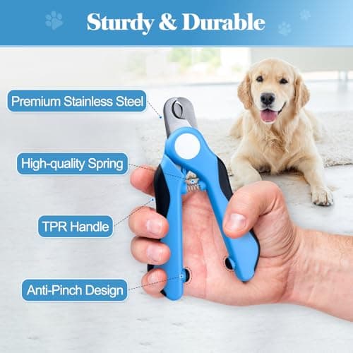 Swihauk Heavy Duty Dog Nail Clippers and Trimmers, Professional Pet Nail Clippers with Nail File for Dogs Cats Small Animal, Claw Clippers with Safety Guard to Prevent Over-Cutting, Blue - Thumbnail 5