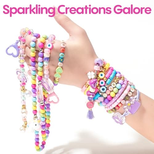 Tomons Bracelet Making Kit for Girls Ages 6-12 Year Old, Jewelry Making Kit- Birthday for 6 7 8 10 11 12 Year Old Girl - Thumbnail 3