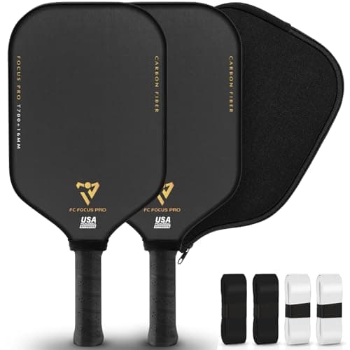 T700 Carbon Fiber Pickleball Paddles, Pickleball Set 16mm Pickle Ball Rackets with CMS Matte Surface Lightweight Honeycomb Core & Durable Edge Guard Protector Larger Sweet Spot - Image 1