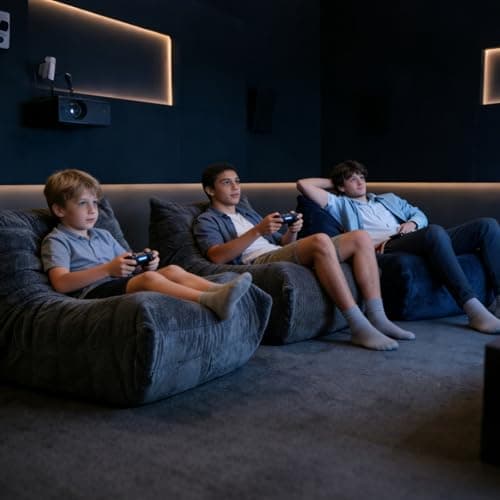 Ayovoch Bean Bag Chairs for Adults, Giant Bean Bag Chair, Memory Foam Beanbag Chair, Bean Bag Sofa for Living Room, Dorms, Apartments, Reading Corner (Black Plush) - Thumbnail 6