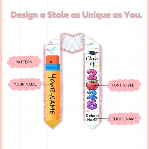 Custom Kids Graduation Sash Personalized Kindergarten Preschool Stole - Thumbnail 4