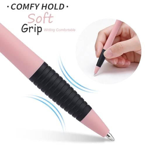 Pens Bulk, 60 Pack Morandi Ballpoint Pens Black Ink 1.0mm, No Bleed No Skip Smooth Writing, Gripped Slimster Series Click Pens with Soft Grip for Teachers, Students, Servers, School & Office Gifting - Thumbnail 3