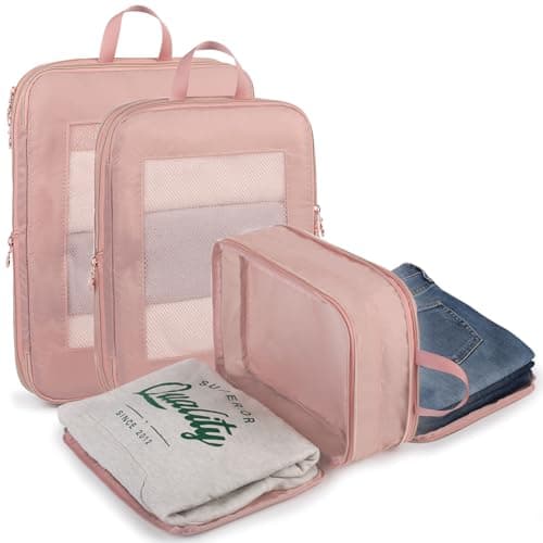 Expandable Double-Sided Compression Packing Cube，3 Set Lightweight Double Deck Organizer Bag Carry on Luggage Backpack Suitcases，Women Travel Accessories for Separate Clean and Dirty Clothes - Image 1