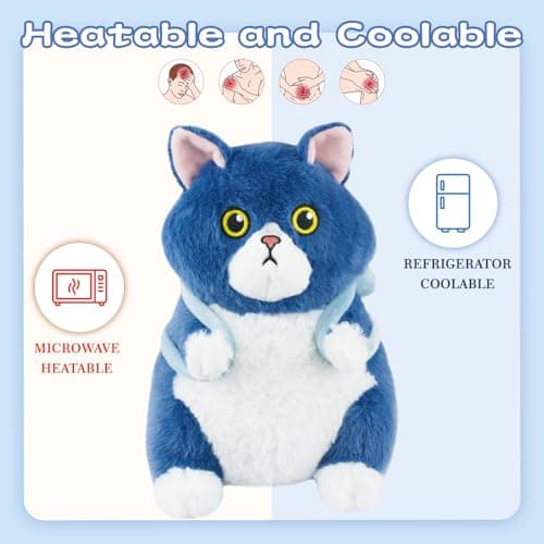 Ayehe Microwavable Stuffed Animals, Cute Cat Heated Stuffed Animals Plushies, Heating Pad Animal Plush Toys for Adults and Kids (Fish) - Thumbnail 3
