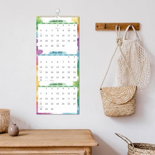 2026-2027 Calendar - 3 Month Wall Calendar 2026-2027 Display (Folded in a Month), May 2026 - June 2027, 11" x 26", Vertical Calendar with Thick Paper, 2027 Wall Calendar for Organizing & Planning - Thumbnail 2