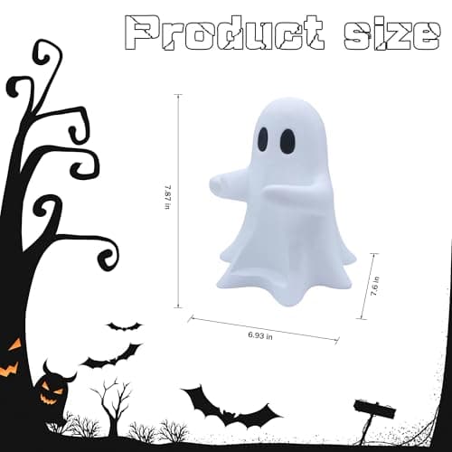 Bokynu Ghost Figurine Holding Coke Table Decor, Replaceable Can Holder Halloween Cute Desktop Ghost Statue Decoration, Fun and Practical - Thumbnail 3