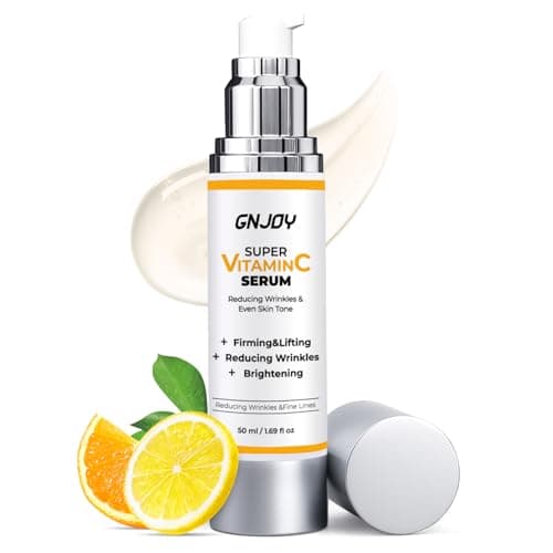 GNJOY Vitamin C Serum for Face | 84% Super C Serum for Women Over 70, with Vitamin C Hyaluronic Acid Caffeine for Mature Skin All-In-One Hydrate, Repair, Firm, Lift, Smooth Fine Lines - 50ml - Image 1
