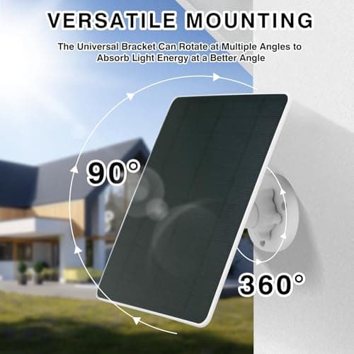 1 Pack 6W Solar Panel for Ring Camera – Battery Maintenance Solar Charger, Compatible with Ring Spotlight Cam/Plus/Pro & Stick Up Cam Battery/Pro, USB-C & DC for Security Cameras - Thumbnail 6