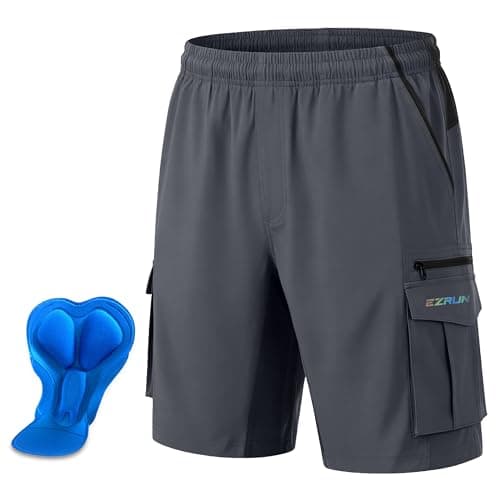 Men's Mountain Bike Shorts 3D Padded Bicycle Biking Shorts Quick Dry Lightweight MTB Cycling Shorts (Greyblack, XL)