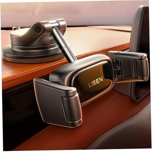 LISEN Suction Phone Mount, [Industry First] Auto-Adjusting Phone Holder Suction, Easy One Touch Suction Cup Phone Mount Cell Phone Mount Dash for iPhone 17 Pro Max 16 15 14 Galaxy S26 25 All Cases - Image 1