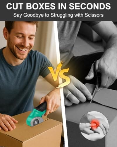 Gifts for Men Christmas Stocking Stuffers for Women Electric Box Cutter Power Shears 4V Cardboard Cutter Carpet Cutter Tool Heavy Duty Rotary Cutter for Thin Box Plastic for Birthday White Elephant - Thumbnail 2