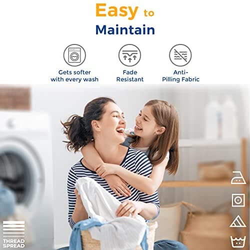 THREAD SPREAD Striped Egyptian Cotton Sheets Twin XL Size - 600 Series Bliss Collection Damask Twin XL Sheets Deep Pockets (3 PC, Burgundy Stripe), Sateen Dorm Bedding, Fits Mattress Upto 18" - Thumbnail 3