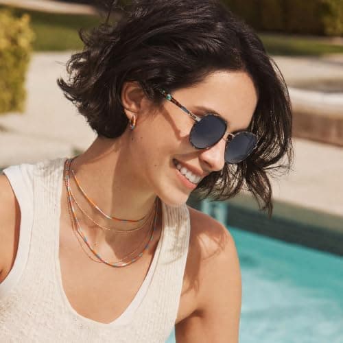 CARFIA Retro Round Polarized Sunglasses for Women UV Protection Acetate Arms Metal Frame Driving Glasses - Thumbnail 2