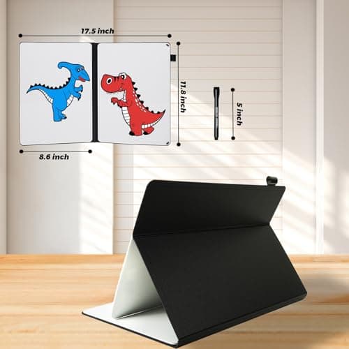 Portable White Board Small Dry Erase Board, 9" x 12" Double Sided Foldable whiteboard with 3 Pens, A4 Reusable Notebook with Storage Mesh Bag for Study, Meeting, Draft, Notes, Doodling - Thumbnail 2