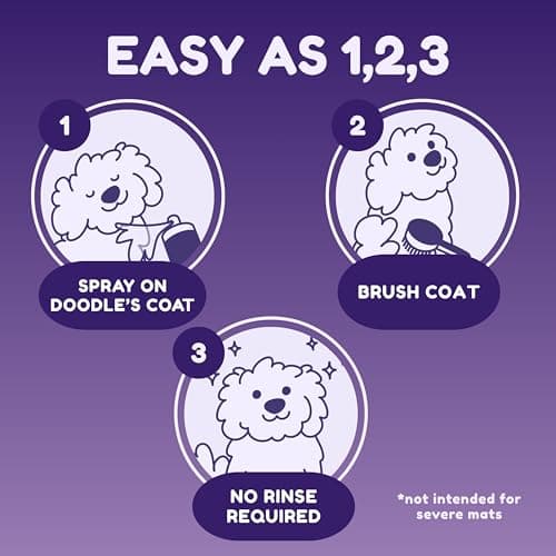 Dood Woof Dog Detangler Spray Dematting for Doodle - Natural Dog Leave in Conditioner Spray for Grooming and Mat Removal, Detangler Spray for Dogs Matted Hair, Puppy Poodle Detangler & Grooming - Thumbnail 4